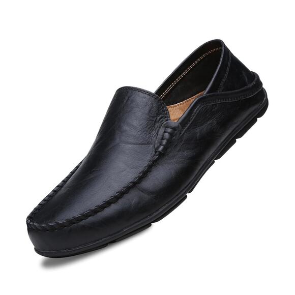 Go Tour Men's Premium Genuine Leather Casual Slip on Loafers - Picture 3 of 4